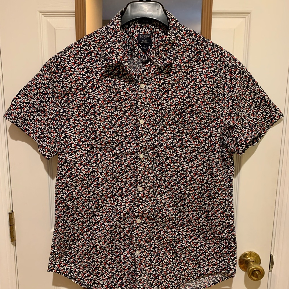 J. Crew Black and White Casual Button Down Shirt